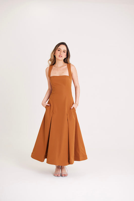 Alessandra Coffee Dress